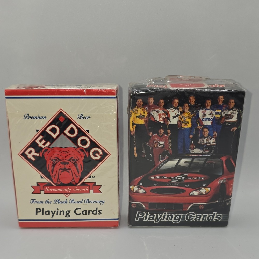 Red‎ Dog & Coca-Cola NASCAR Breweriana Playing Cards Lot.